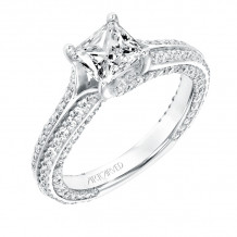 Artcarved Bridal Mounted with CZ Center Contemporary Twist Diamond Engagement Ring Theodora 14K White Gold - 31-V713ECW-E.00