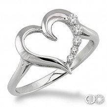 Ashi Diamonds Silver Journey Heart Ring