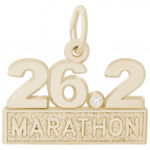 14k Gold Marathon 26.2  w/White Spinel Charm