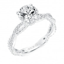Artcarved Bridal Mounted with CZ Center Contemporary Twist Diamond Engagement Ring Rhea 14K White Gold - 31-V697GRW-E.00