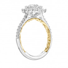 Artcarved Bridal Mounted with CZ Center Classic Lyric Halo Engagement Ring Cherise 14K White Gold Primary & 14K Yellow Gold - 31-V930ERWY-E.00