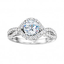 True Romance Platinum 0.74ct Diamond Halo Semi Mount Engagement Ring