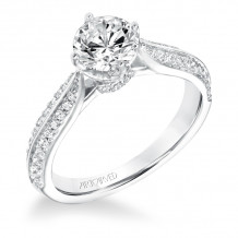 Artcarved Bridal Mounted with CZ Center Classic Diamond Engagement Ring Eloise 14K White Gold - 31-V661ERW-E.00