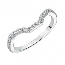 Artcarved Bridal Mounted with Side Stones Vintage Halo Engagement Ring Janice 14K White Gold - 31-V505HEW-L.00