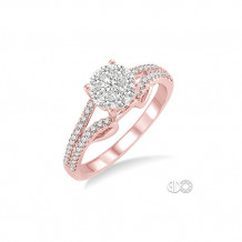 Ashi 14k Rose Gold Round Cut Diamond Lovebright Engagement Ring