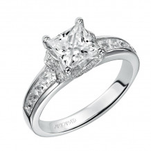Artcarved Bridal Mounted with CZ Center Classic Engagement Ring Jillian 14K White Gold - 31-V411FCW-E.00