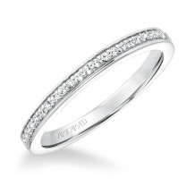 Artcarved Bridal Mounted with Side Stones Classic Diamond Wedding Band Marci 14K White Gold - 31-V670W-L.00