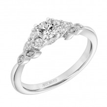 Artcarved Bridal Mounted Mined Live Center Contemporary One Love Engagement Ring Adeline 14K White Gold - 31-V309ARW-E.01