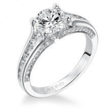 Artcarved Bridal Semi-Mounted with Side Stones Contemporary Engagement Ring Bethany 14K White Gold - 31-V348FRW-E.01