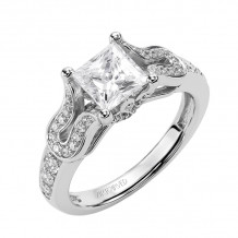 Artcarved Bridal Semi-Mounted with Side Stones Vintage Engagement Ring Candance 14K White Gold - 31-V355FCW-E.01