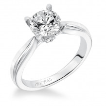 Artcarved Bridal Mounted with CZ Center Classic Solitaire Engagement Ring Nelly 14K White Gold - 31-V618GRW-E.00