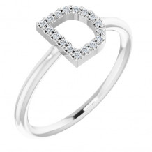 14K White .06 CTW Diamond Initial D Ring - 1238346015P