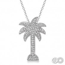 Ashi Diamonds Silver Palm Tree Pendant