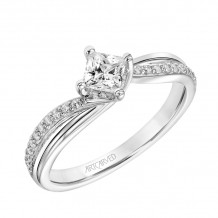 Artcarved Bridal Mounted Mined Live Center Contemporary One Love Engagement Ring Stella 14K White Gold - 31-V304BCW-E.00
