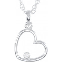 14K White .015 CTW Diamond Heart 18 Necklace - 8554760001P