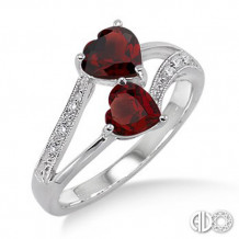 Ashi Diamonds Silver Heart Gemstone Ring