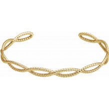 14K Yellow Rope Cuff Bracelet - BRC760102P