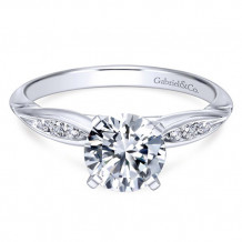 Gabriel & Co. 14k White Gold Round Straight Engagement Ring