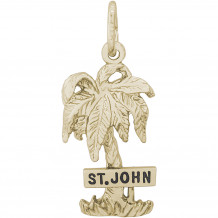 14k Gold St. John Palm W/Sign Charm