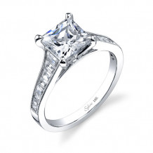 0.67tw Semi-Mount Engagement Ring With 2ct Princess Head