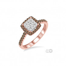 Ashi 14k Rose Gold Champagne  Diamond LoveBright Engagement Ring