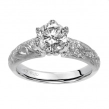 Artcarved Bridal Mounted with CZ Center Vintage Engagement Ring Amy 14K White Gold - 31-V228ERW-E.00