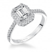 Artcarved Bridal Semi-Mounted with Side Stones Classic Halo Engagement Ring Annie 14K White Gold - 31-V291EEW-E.01