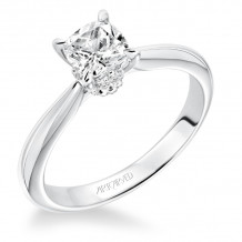 Artcarved Bridal Semi-Mounted with Side Stones Classic Solitaire Engagement Ring Paige 14K White Gold - 31-V615EUW-E.01