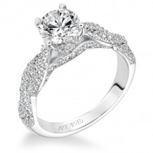 Artcarved Bridal Mounted with CZ Center Contemporary Twist Diamond Engagement Ring Mackenzie 14K White Gold - 31-V595ERW-E.00