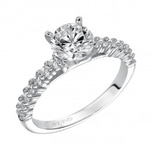 Artcarved Bridal Mounted with CZ Center Classic Diamond Engagement Ring Ella 14K White Gold - 31-V239ERW-E.00