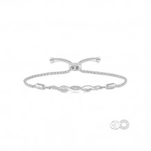 Ashi Sterling Silver White Single Cut Diamond Twist Bracelet