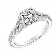 Artcarved Bridal Semi-Mounted with Side Stones Classic Diamond Engagement Ring Darlene 14K White Gold - 31-V747ERW-E.01