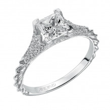 Artcarved Bridal Semi-Mounted with Side Stones Contemporary Engagement Ring Regina 14K White Gold - 31-V467ECW-E.01