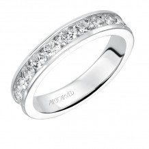 Artcarved Bridal Mounted with Side Stones Classic Eternity Diamond Anniversary Band 14K White Gold - 33-V50Q4W65-L.00
