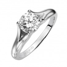 Artcarved Bridal Mounted with CZ Center Classic Engagement Ring Tally 14K White Gold - 31-V172ERW-E.00