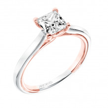 Artcarved Bridal Unmounted No Stones Contemporary Twist Solitaire Engagement Ring Tayla 14K White Gold Primary & 14K Rose Gold - 31-V708ECR-E.01