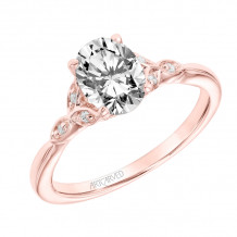 Artcarved Bridal Mounted with CZ Center Contemporary Floral Engagement Ring Heather 14K Rose Gold - 31-V899EVR-E.00