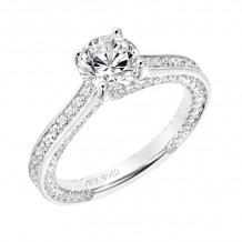 Artcarved Bridal Mounted with CZ Center Contemporary Twist Diamond Engagement Ring Juno 14K White Gold - 31-V712ERW-E.00