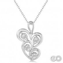 Ashi Diamonds Silver Twice Heart Pendant
