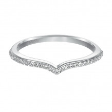Artcarved Bridal Mounted with Side Stones Contemporary Diamond Wedding Band Lauren 14K White Gold - 31-V208W-L.00