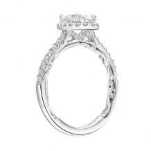 Artcarved Bridal Mounted with CZ Center Classic Lyric Halo Engagement Ring Falyn 18K White Gold - 31-V928EVW-E.02