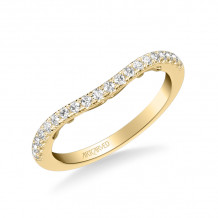 Artcarved Bridal Mounted with Side Stones Classic Lyric Diamond Wedding Band Augusta 14K Yellow Gold - 31-V1003Y-L.00