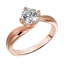 Artcarved Bridal Mounted with CZ Center Contemporary Twist Solitaire Engagement Ring Whitney 14K Rose Gold - 31-V303ERR-E.01