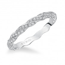 Artcarved Bridal Mounted with Side Stones Stackable Eternity Diamond Anniversary Band 14K White Gold - 33-V11C4W65-L.00