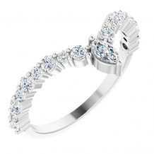 14K White 1/2 CTW Diamond V Ring - 123931600P