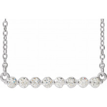 14K White 1/4 CTW Diamond Bar 16 Necklace - 86887610P