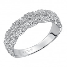 Artcarved Bridal Mounted with Side Stones Diamond Anniversary Band 14K White Gold - 33-V9113W-L.00