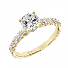 Artcarved Bridal Mounted with CZ Center Classic Engagement Ring Faye 18K Yellow Gold - 31-V875ERY-E.02