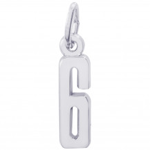 Sterling Silver Number 6 Charm
