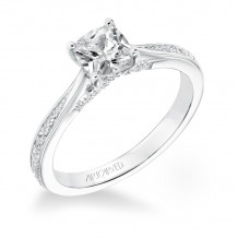 Artcarved Bridal Semi-Mounted with Side Stones Classic Diamond Engagement Ring Marci 14K White Gold - 31-V670EUW-E.01